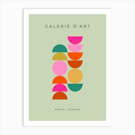 Colorful Mid Century Geometric Green Art Print