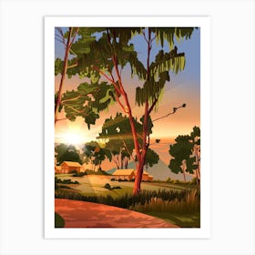 Sunset In The Countryside Art Print