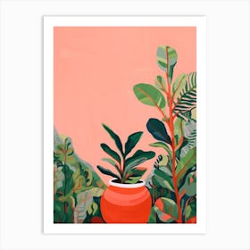 Boho Plant Painting Zz Plant 4 Art Print
