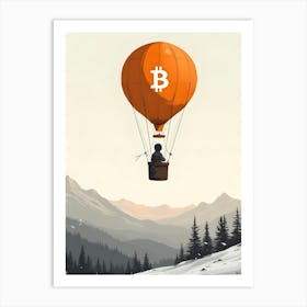 Bitcoin Hot Air Balloon Art Print