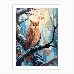 Winter Owl 3 Illustration Art Print