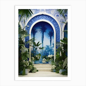 Blue And White Garden 2 Art Print