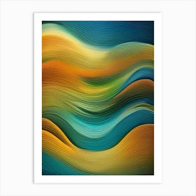 Abstract wavy lines Art Print