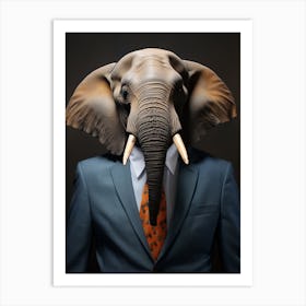 African Elephant Wearing A Suit 1 Art Print