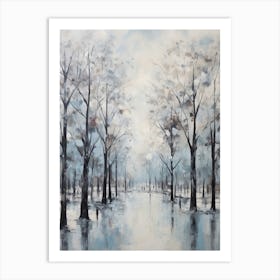 Winter City Park Painting Battersea Park London 4 Art Print