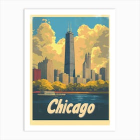 Aihrgdesign A Vintage Travel Poster Of Chicago Featuring The 6 Art Print