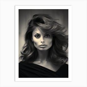 Black And White Photograph Of Sophia Loren 2 Art Print