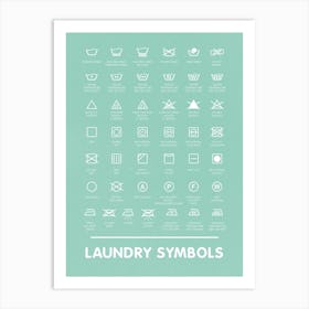 Artistic Laundry Symbols Guide For Home Use Art Print