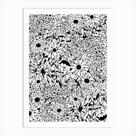 Linear Garden - Monochrome Art Print