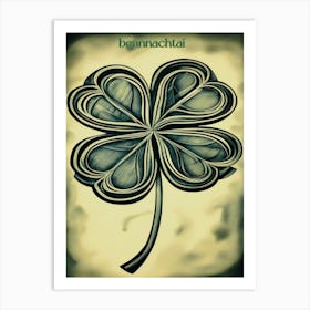 St Patrick's Blessing Shamrock Art Print