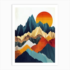 Peaks of Tranquil Minimalism Art Print