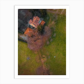 Italian Villa Print, Monza, Italy, Poster italiano. Aerial Photography. Art Print