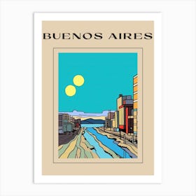 Minimal Design Style Of Buenos Aires, Argentina 1 Poster Art Print