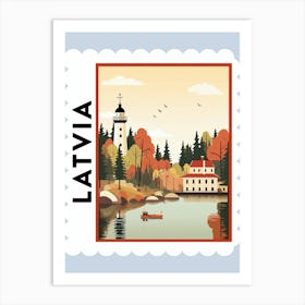 Latvia 2 Travel Stamp Poster Art Print