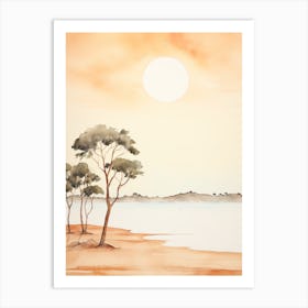 Watercolour Of Shell Beach   Shark Bay Western Australia 3 Art Print