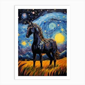 Starry Night Horse Painting Art Print