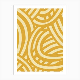 Yellow Wavy Pattern Art Print