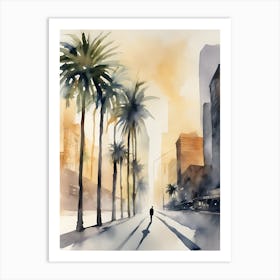 Abstract Watercolor Landscape Solitary Figure 10 Art Print