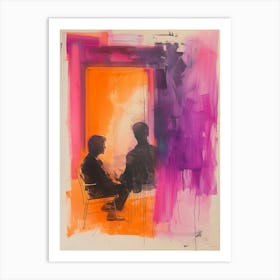 'Two People Sitting In A Chair' Art Print