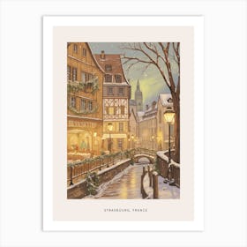 Vintage Winter Poster Strasbourg France 3 Art Print