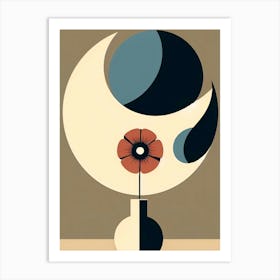 Moon And Flower In Boho Art Art Print