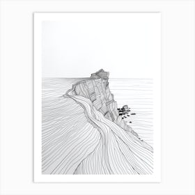 Cerro Mercedario Argentina Line Drawing 2 Art Print