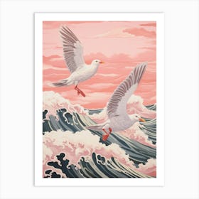 Vintage Japanese Inspired Bird Print Seagull 2 Art Print