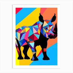 Rhinoceros Abstract Pop Art 4 Art Print