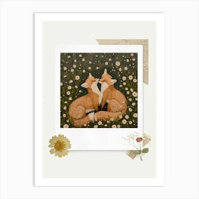 Scrapbook Foxes Fairycore Painting 1 Art Print