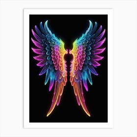 Neon Angel Wings 31 Art Print