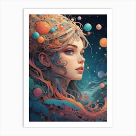 Girl With Bubbles Art Print