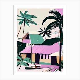 Chumphon Thailand Muted Pastel Tropical Destination Art Print