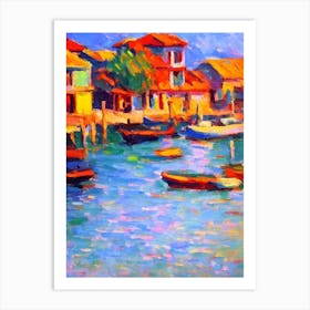 Port Of Papeete French Polynesia Brushwork Painting harbour Art Print