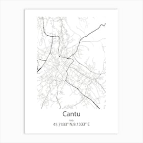 Cantu,Italy Minimalist Map Art Print