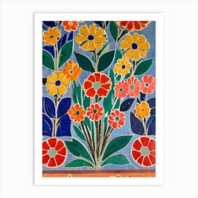 Mosaic Flower Painting Art Print