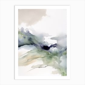 Watercolour Abstract Plae Green 3 Art Print