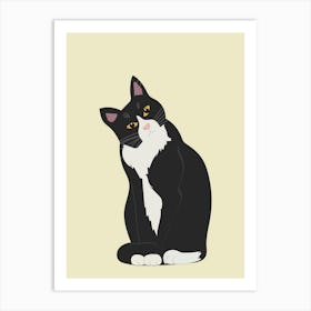 Black And White Cat Art Print