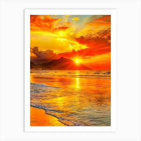 Sunset On The Beach 6 Art Print