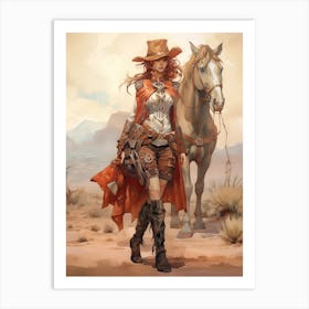 Steampunk Cowgirl 12 Art Print