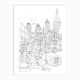 London! (Black and white)  Art Print