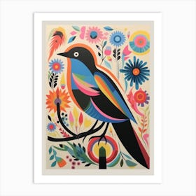 Colourful Scandi Bird Chimney Swift 2 Art Print