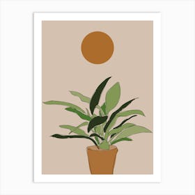 Boho Mid Century Modern Plant Art Print