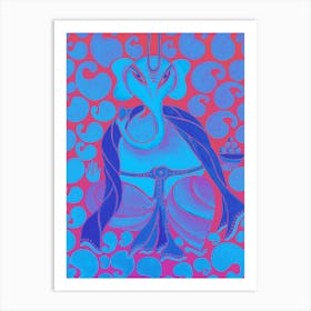 Mesmerising red and blue oil painting of Ganesha by DollyJ Poster