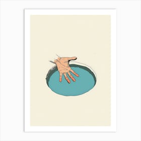 Hand Reaching Out Of A Hole Art Print