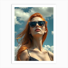 Beautiful Woman In Sunglasses Art Print