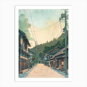 Sendai Japan 1 Retro Illustration Art Print