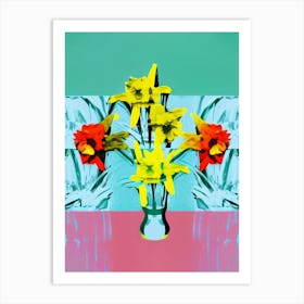 Daffodils Pop Art Andy Warhol Style Art Print