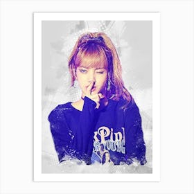 Black Pink Lisa Short Hair Art Print