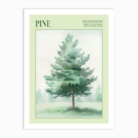 Pine Tree Atmospheric Watercolour Painting 2 Poster Art Print