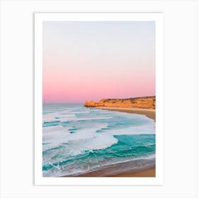 Falesia Beach, Algarve, Portugal Pink Photography 2 Art Print